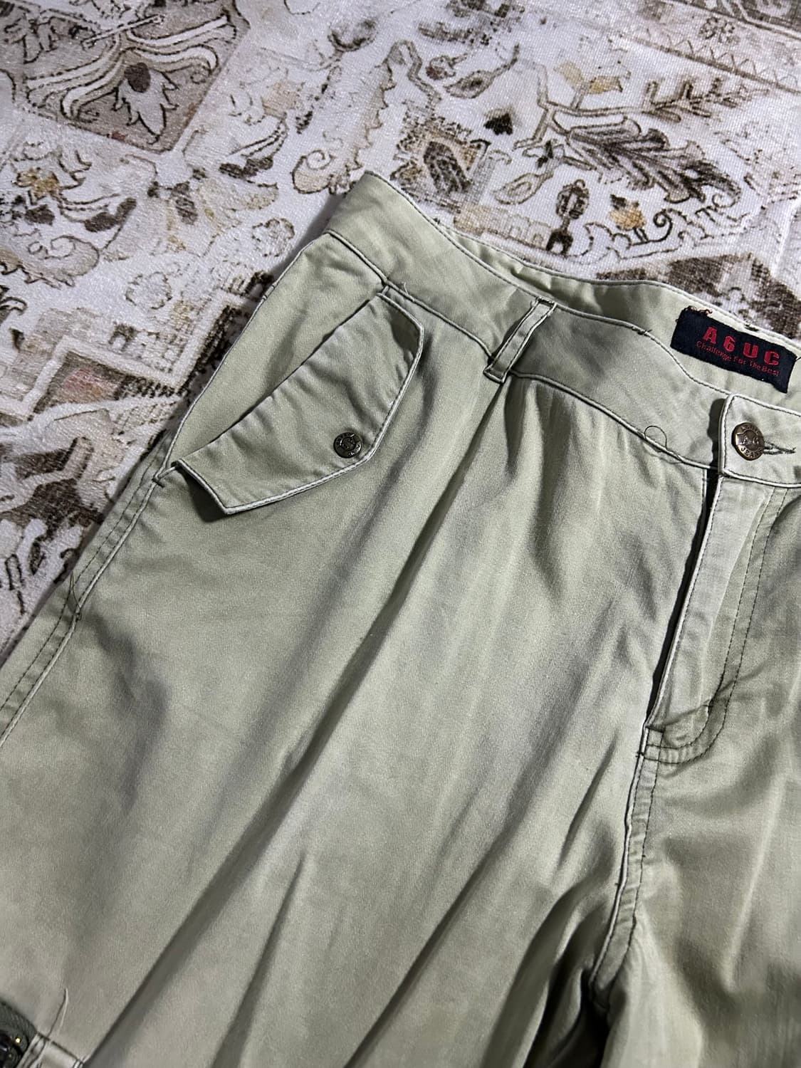 A6UC y2k beige cargo side strap pants 상품이미지6