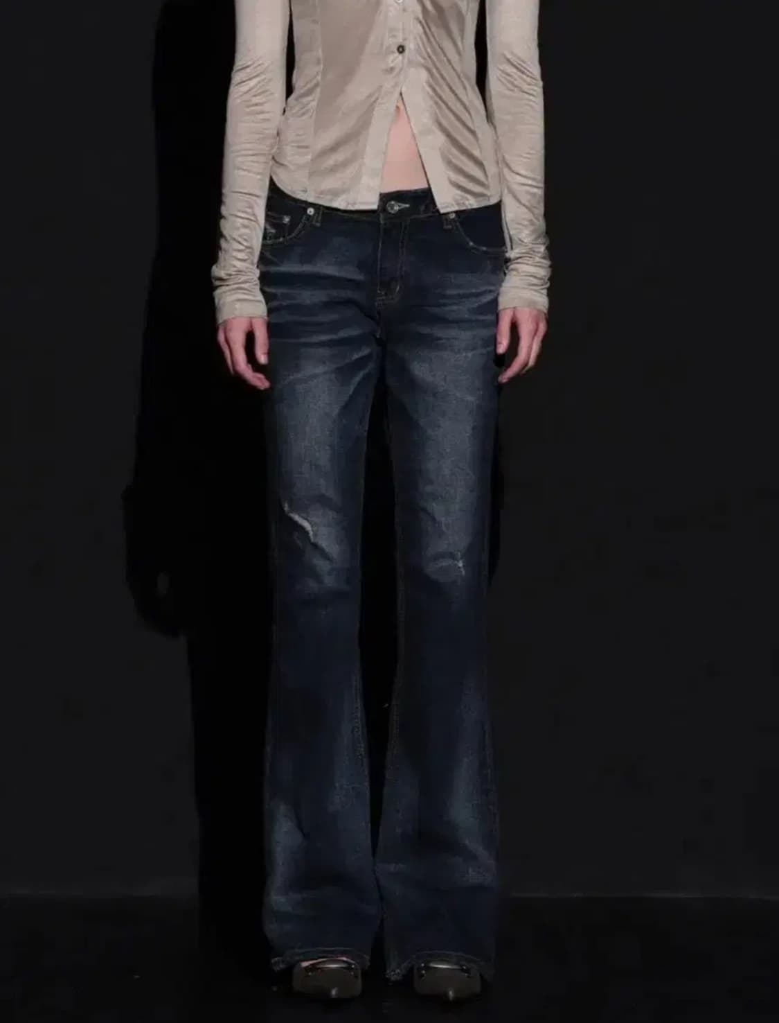 보헤미안 서울 보헴서 딥블루 워싱 부츠컷 데님 팬츠 M 상품이미지1