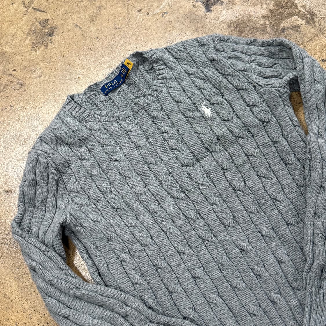 폴로 랄프로렌 그레이 꽈배기 니트 상품이미지1