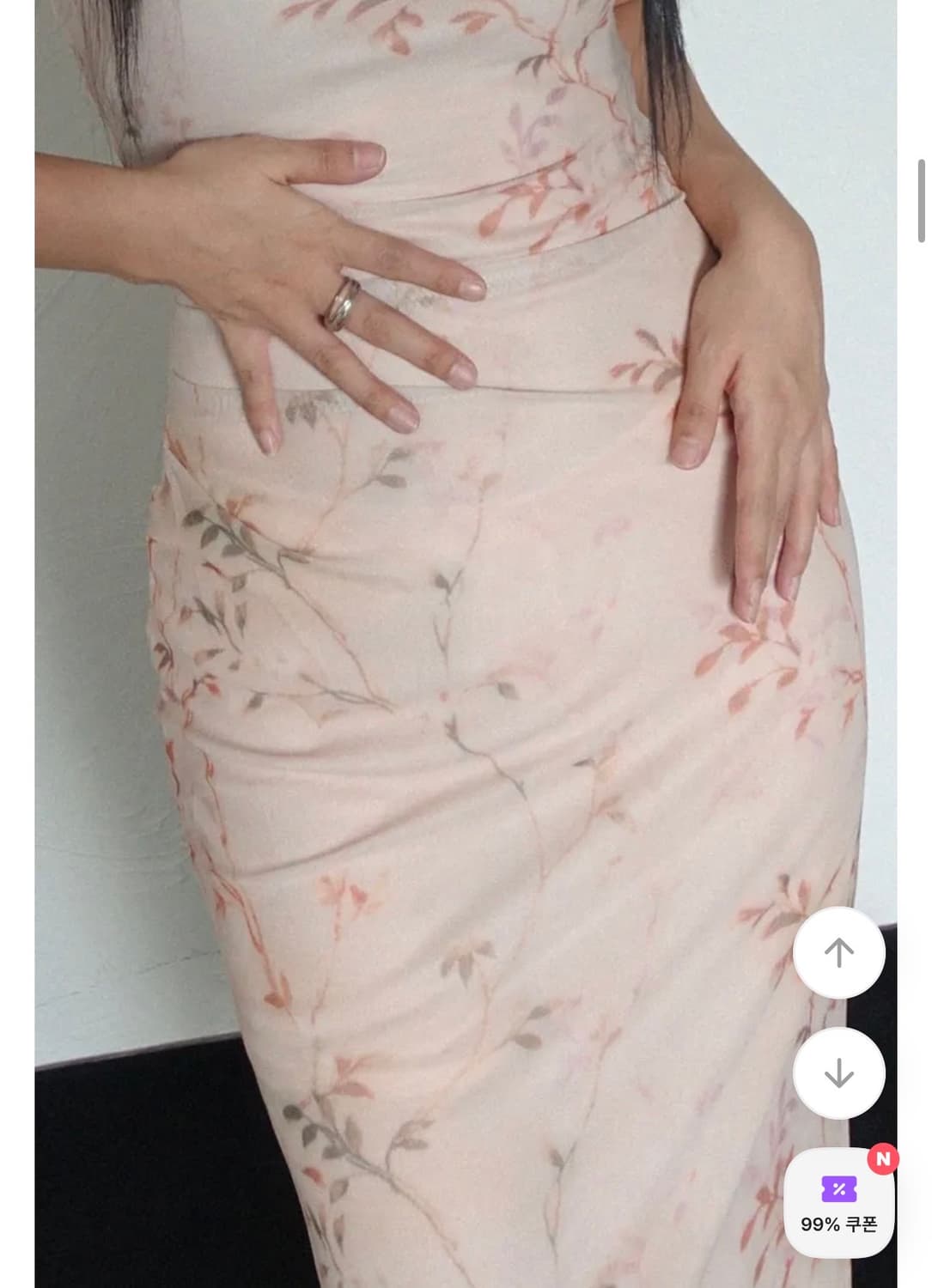 블라썸 플라워 메쉬 셔링 원피스 드레스 상품이미지3