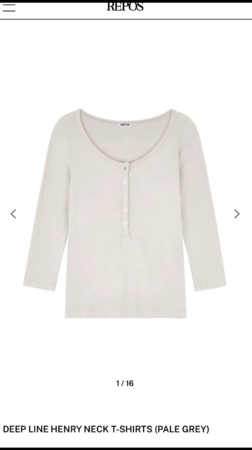 REPOS 헨리넥 티셔츠 (페일 그레이) 상품이미지2