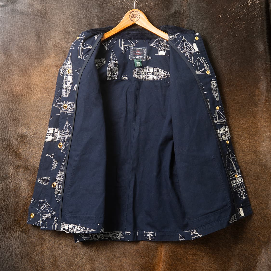 [M] 00s 로렌 USRL 마린 서플라이 디비젼 블루프린트 커버올  상품이미지10