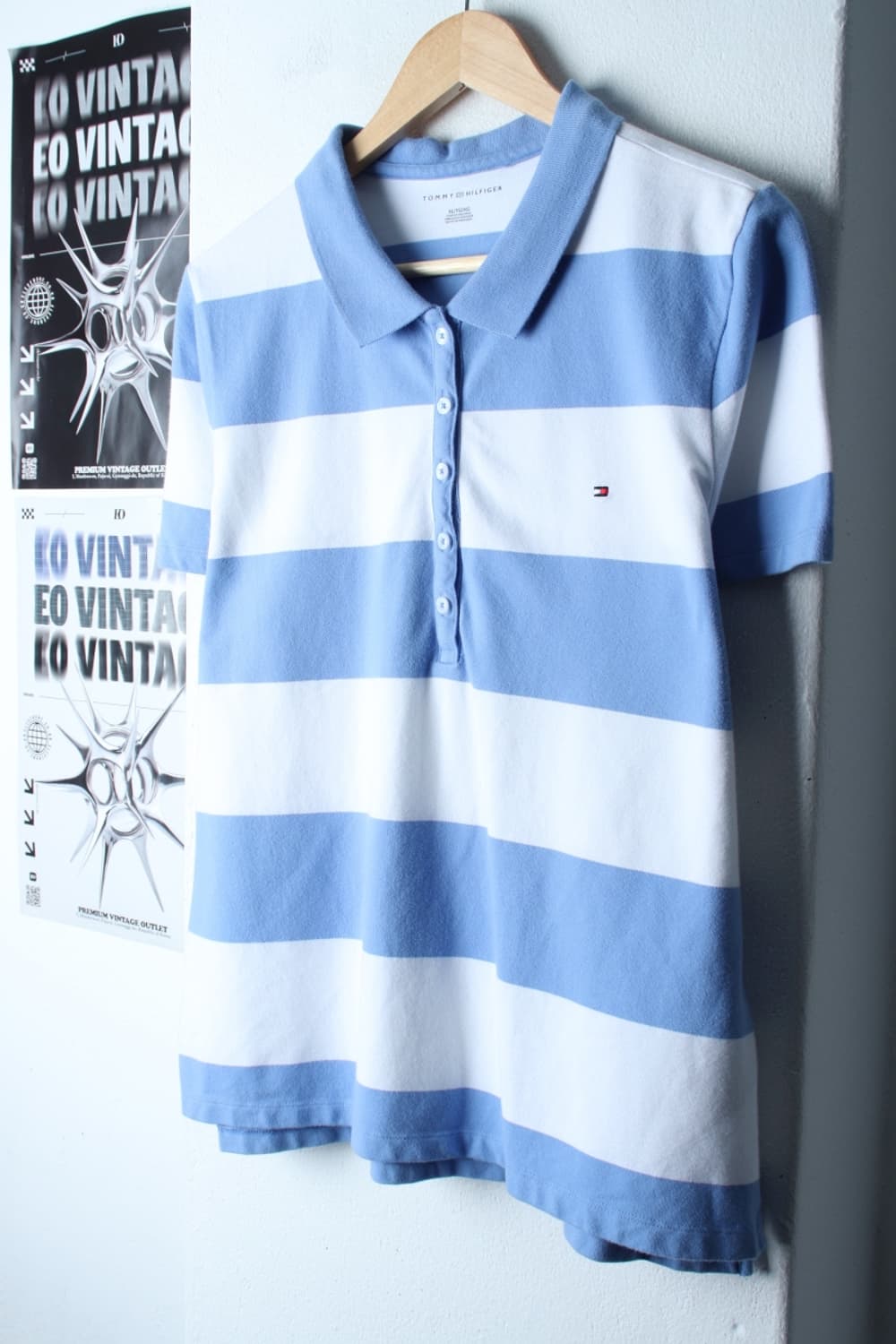 W(XL-2XL) 타미힐피거 반팔 카라 티셔츠 스트라이프-H30317 상품이미지1