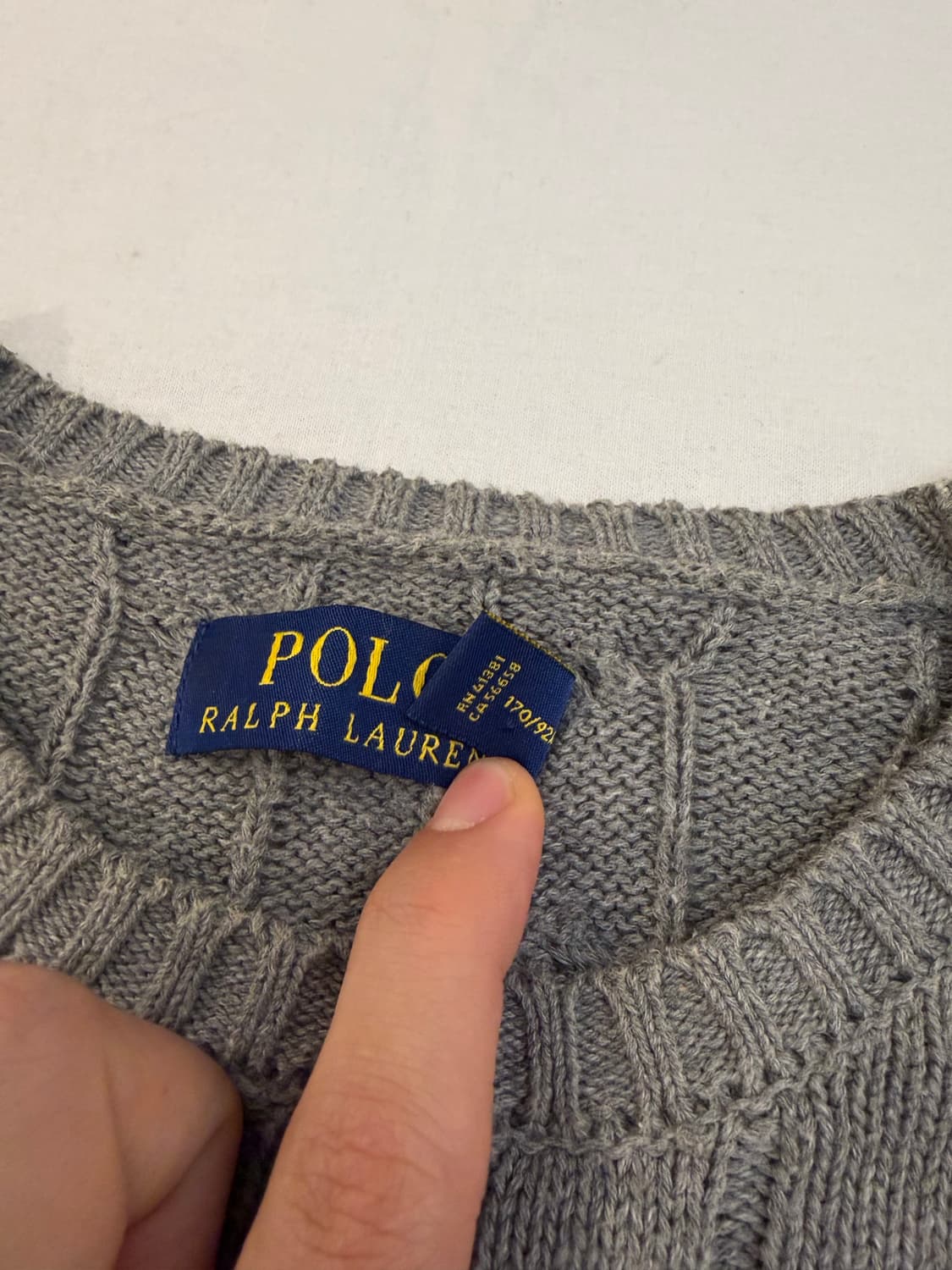 폴로 랄프로렌 꽈배기 케이블 니트 그레이 상품이미지3