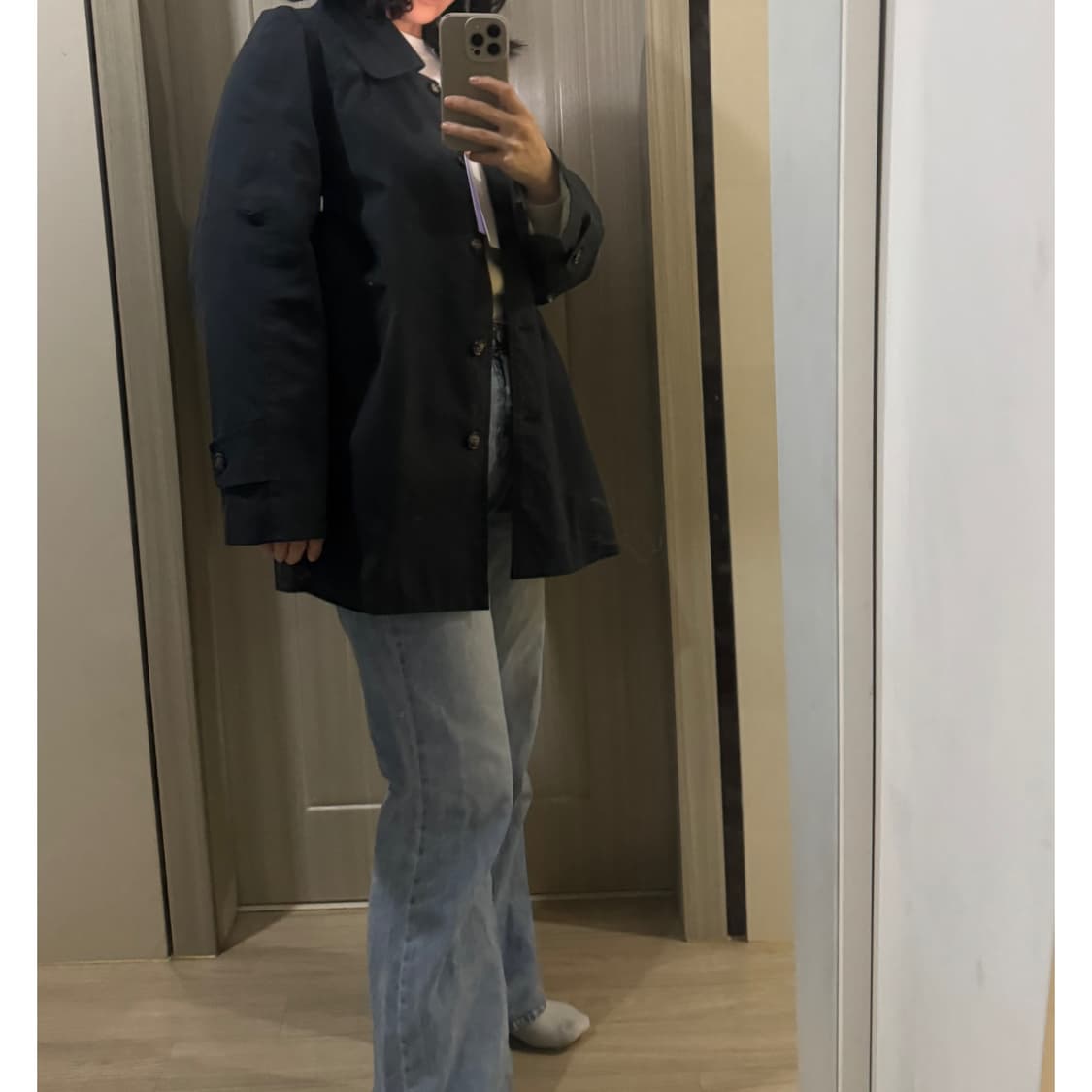 하네 발마칸 하프 트렌치 코트  (네이비 ) 상품이미지8