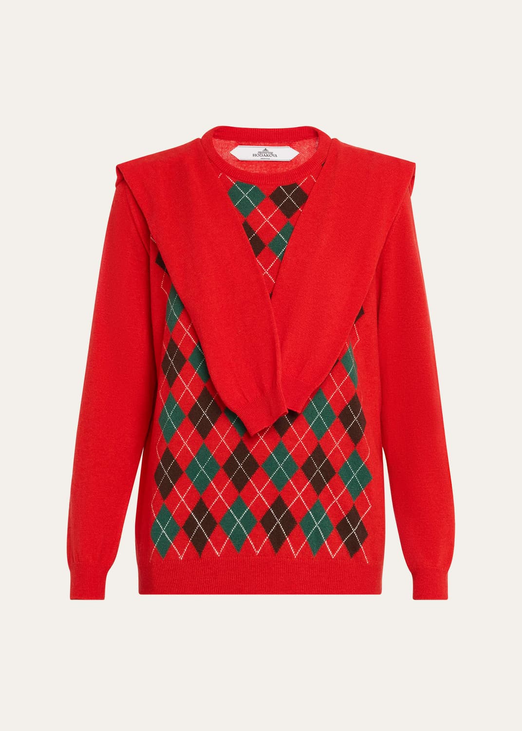 [M,L]호다코바 24fw 더블 아가일 니트 상품이미지5