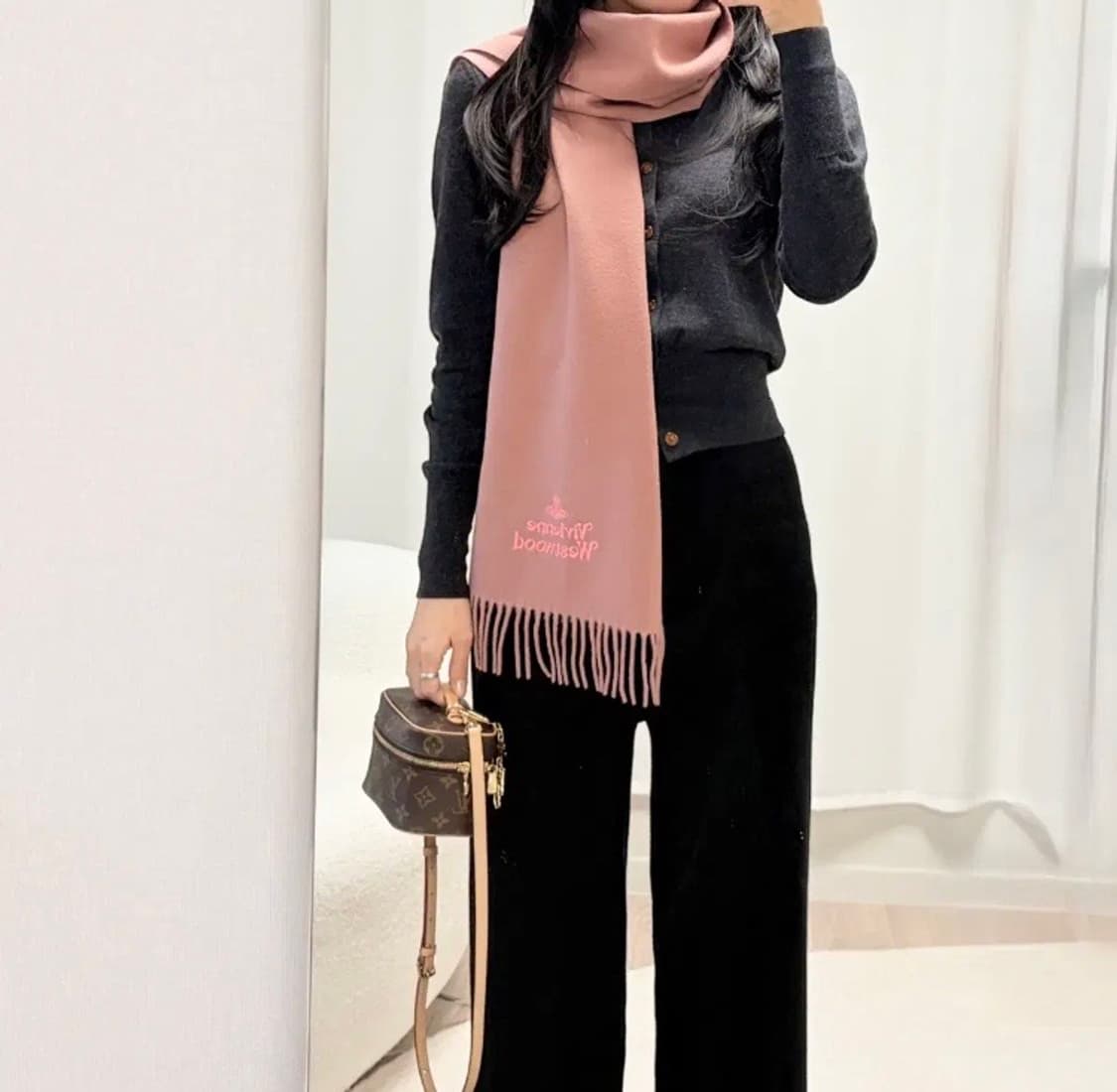 비비안웨스트우드 머플러 로즈 핑크 상품이미지4