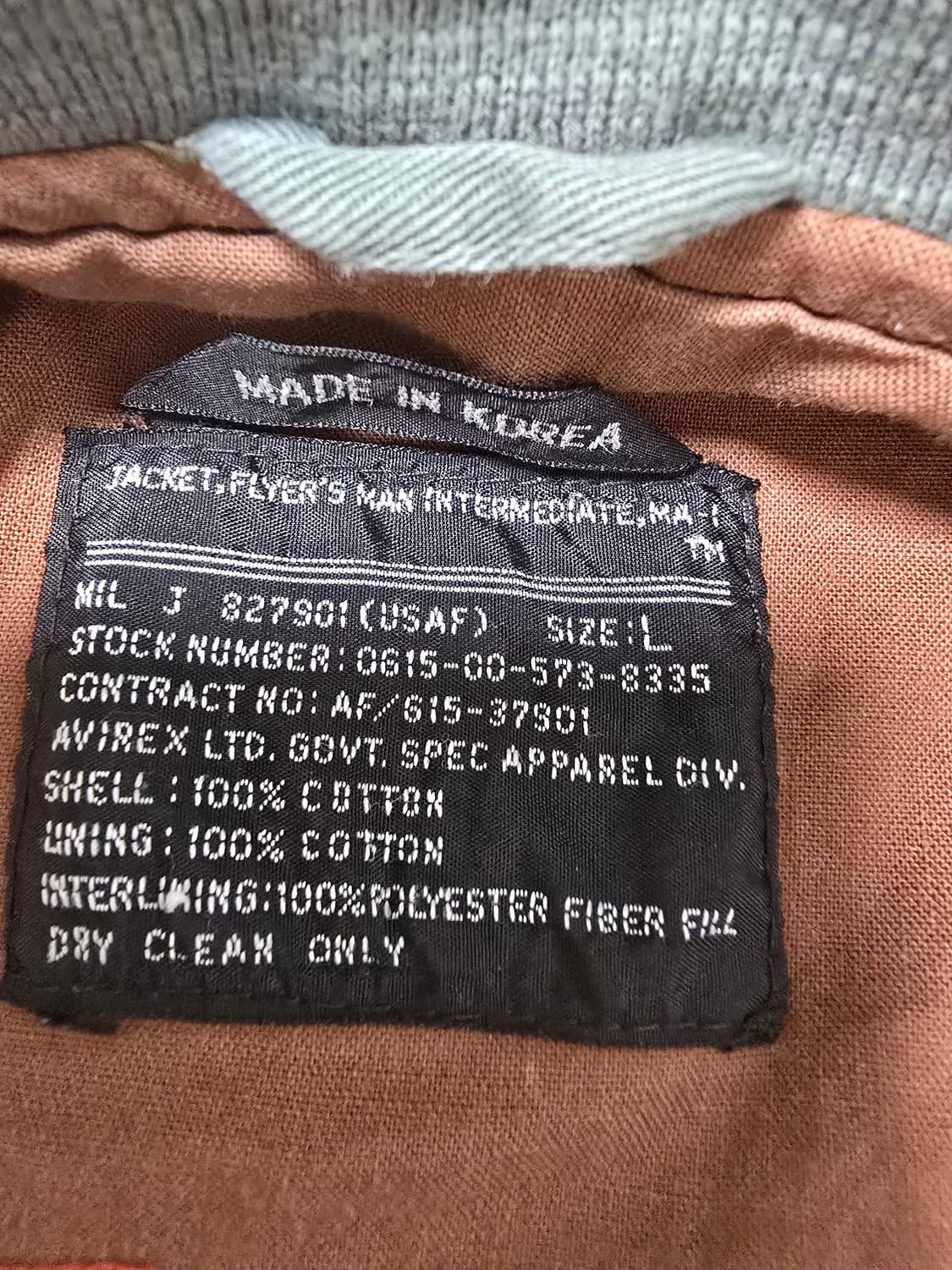 아비렉스 AVIREX MA-1 럭키 린디 린드버그 코튼 봄버 자켓  L 상품이미지6