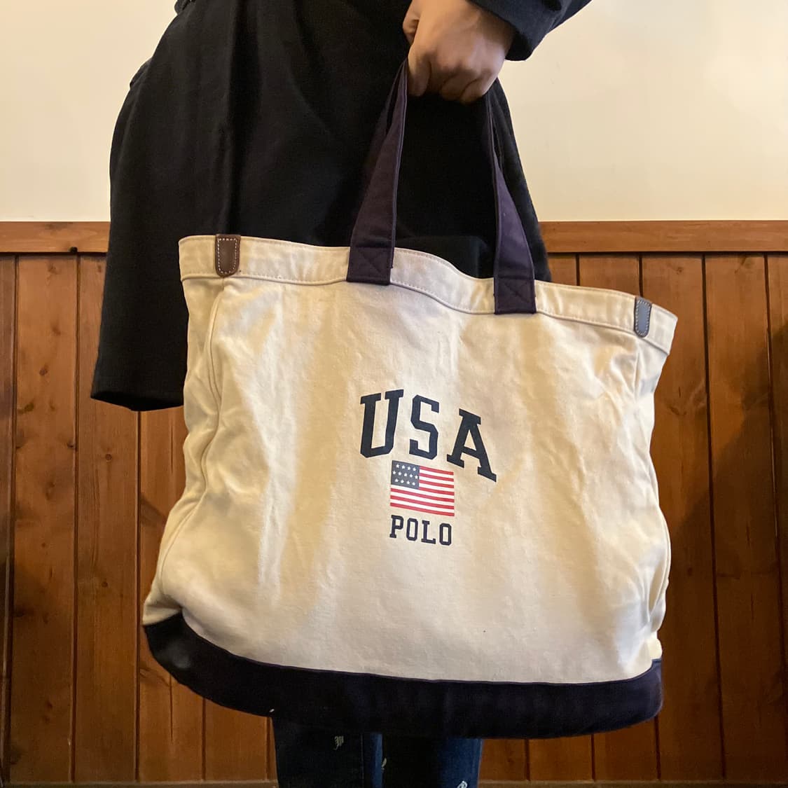 폴로 랄프로렌 성조기 프린팅 캔버스 토트백 상품이미지10