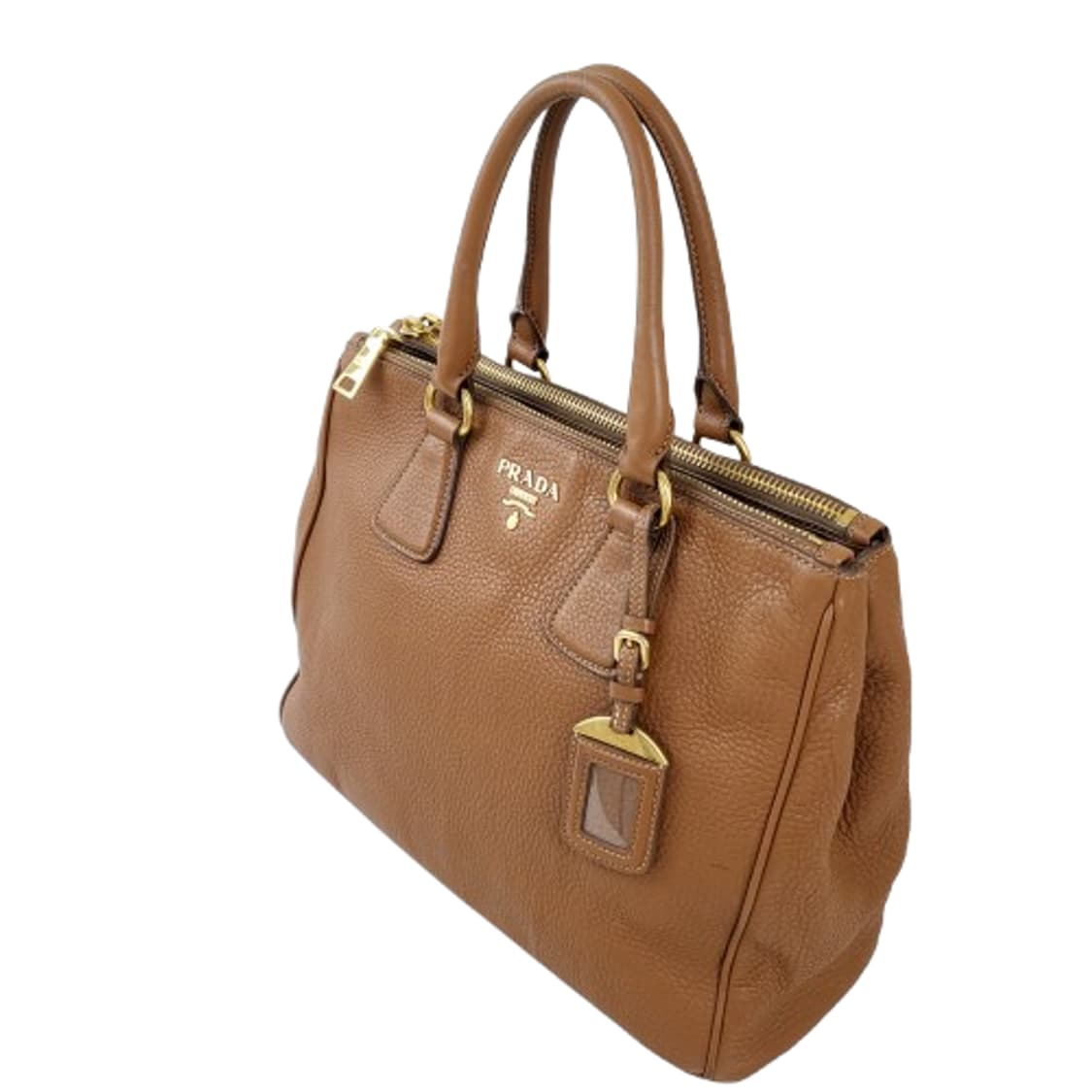 정품 프라다 비텔로 다이노 브라운 레더 토트백 상품이미지3