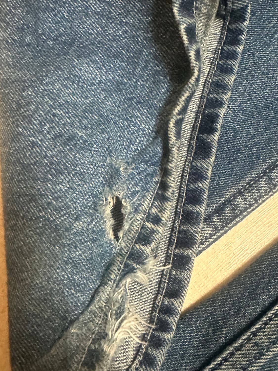 유니클로 커브드진 진청 25사이즈  상품이미지3