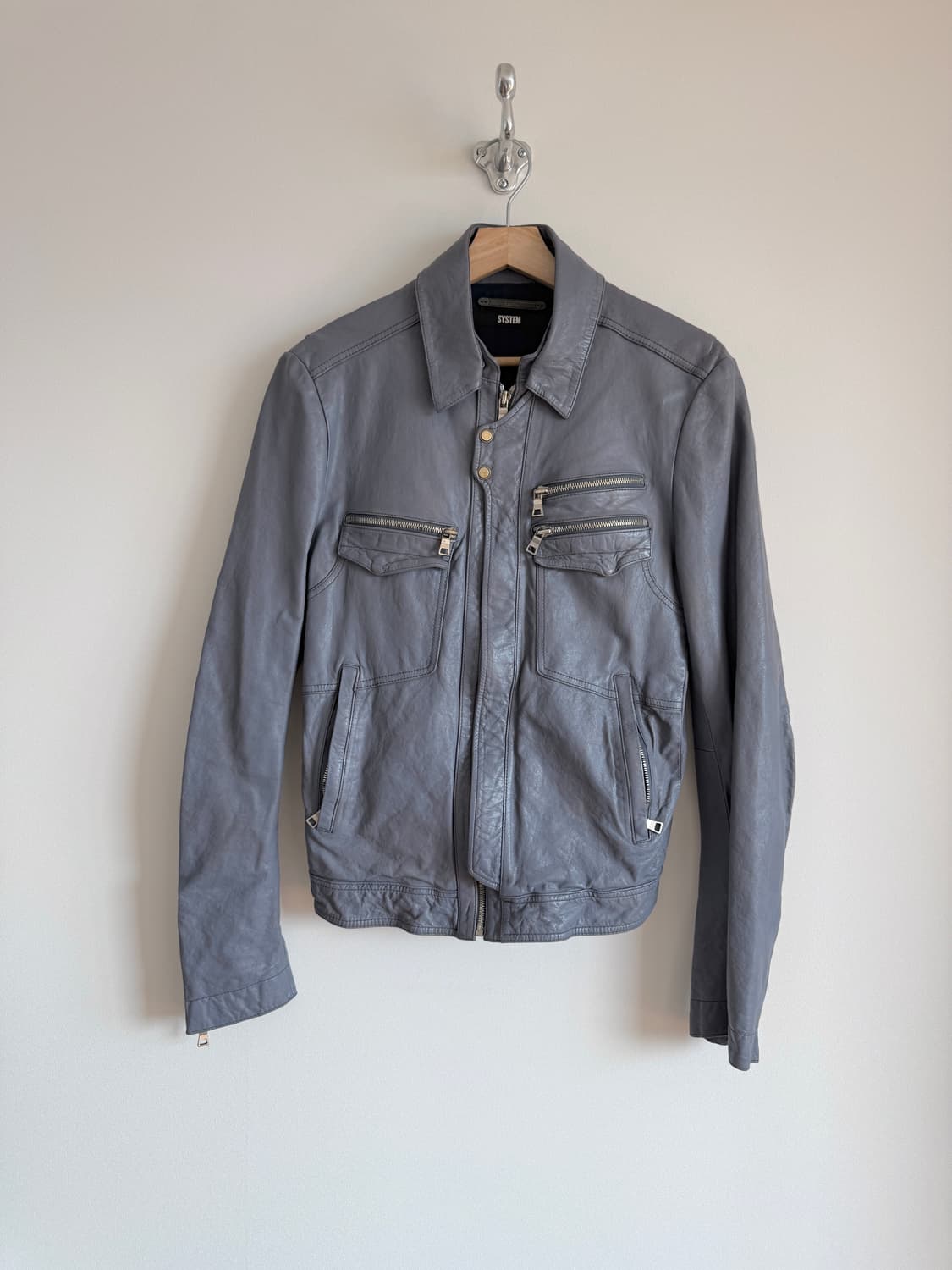 시스템(SYSTEM) 램스킨 레더 자켓(카라 탈착 가능, 한섬) 상품이미지1