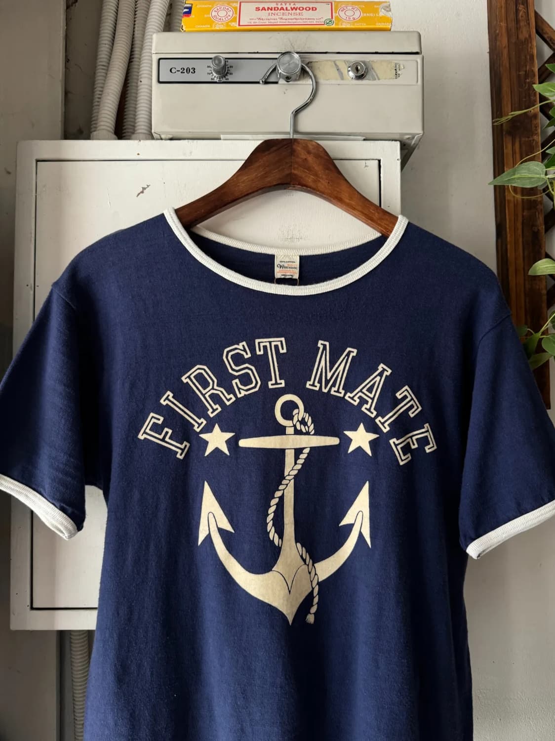 [M]웨어하우스 First Mate 마린 앵커 링거 티셔츠 상품이미지1