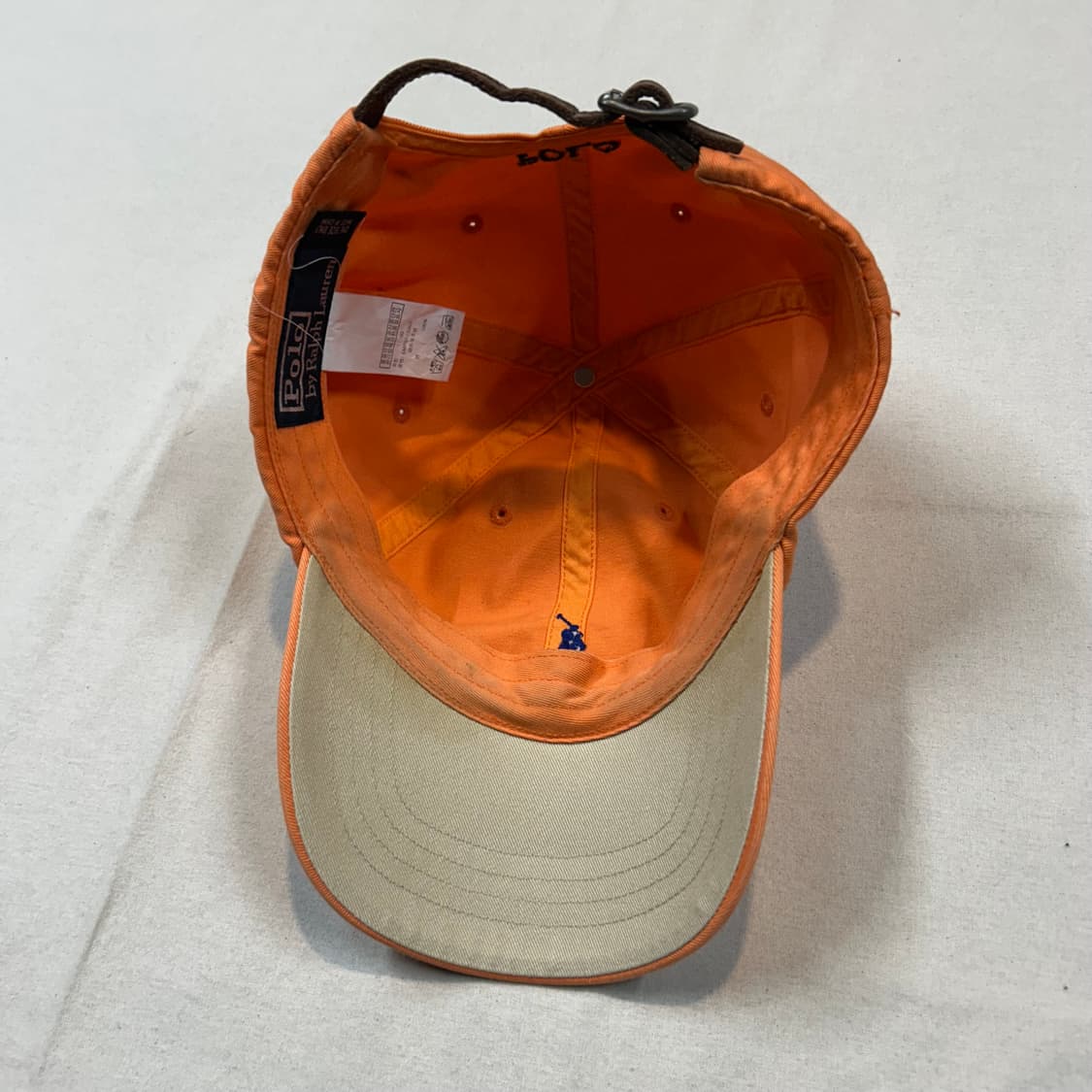폴로 랄프로렌 주황색 볼캡 모자 가죽스트랩 정품 상품이미지6