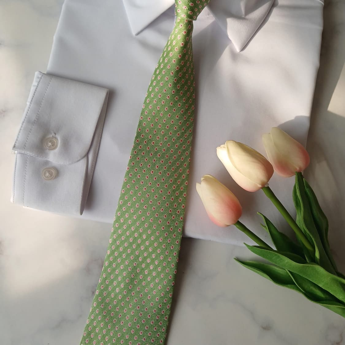 알테아 실크 그린 도트 넥타이 9.3cm A+등급 A19745
 상품이미지7
