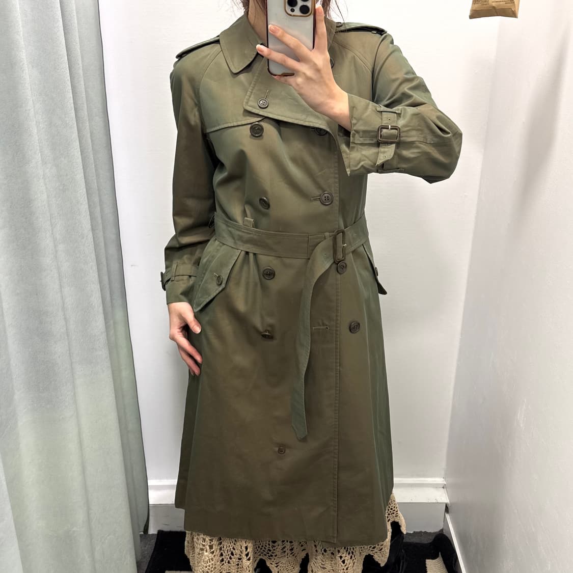 버버리 그린 트렌치코트 상품이미지1