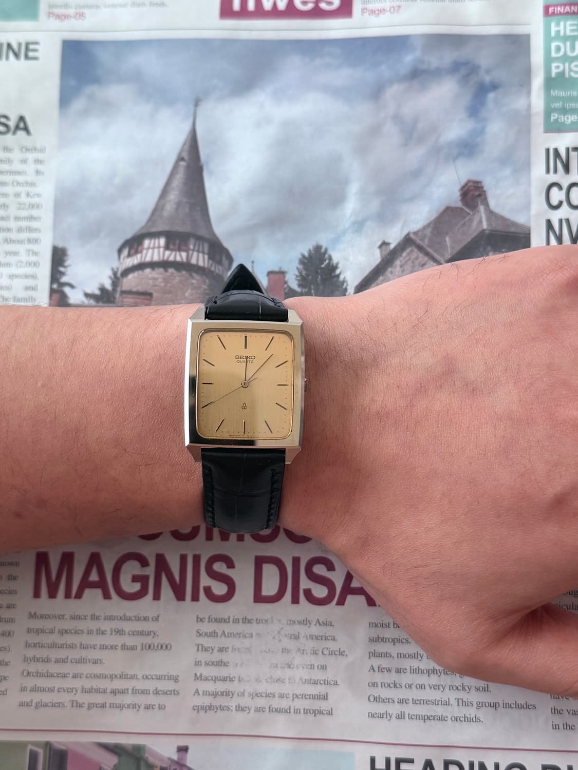 세이코 Seiko 샴페인 골드 쿼츠 스퀘어 상품이미지4