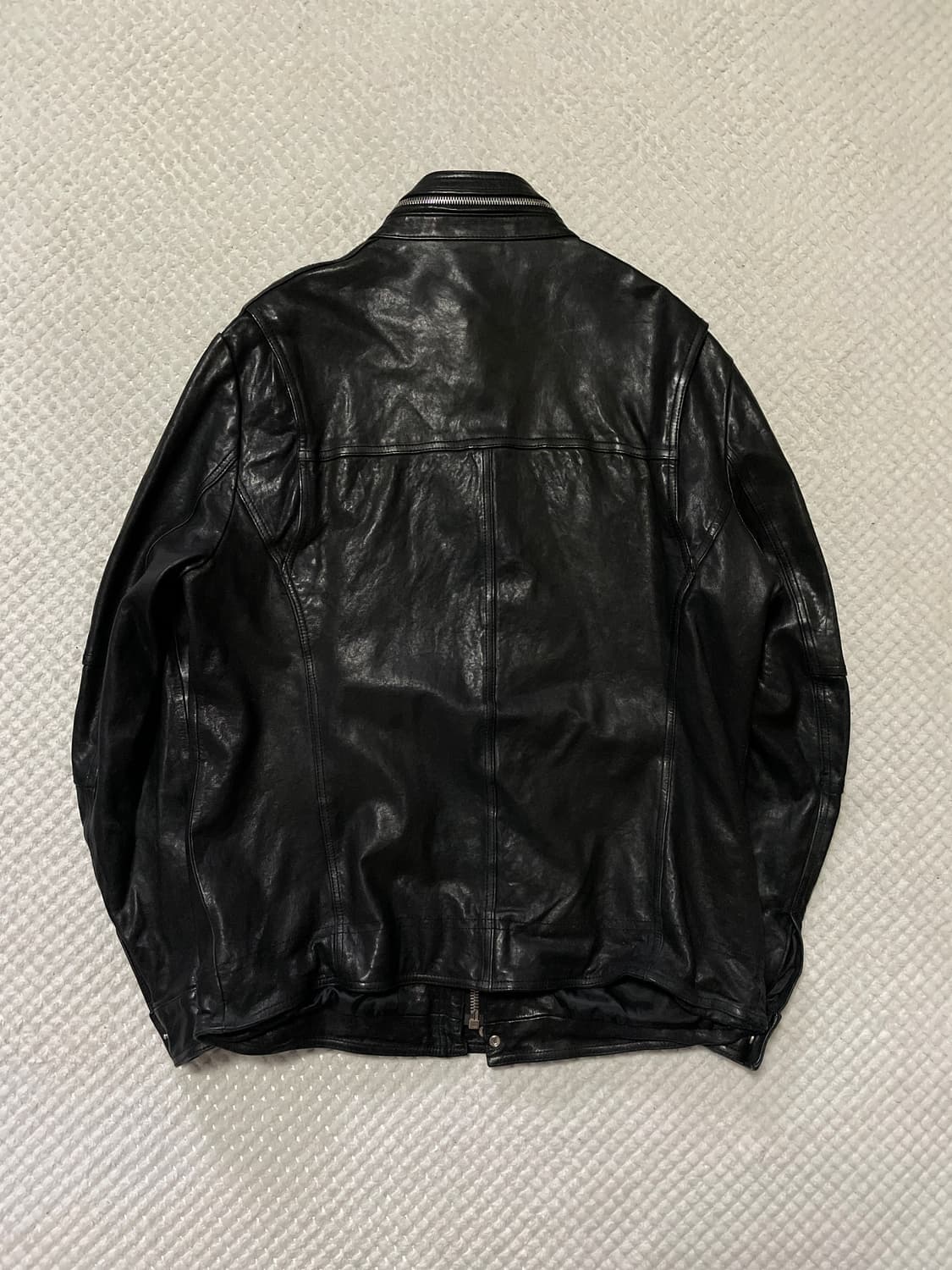 광희시장 웨스턴 무드 램스킨 양가죽 바이커 레더 자켓 상품이미지2