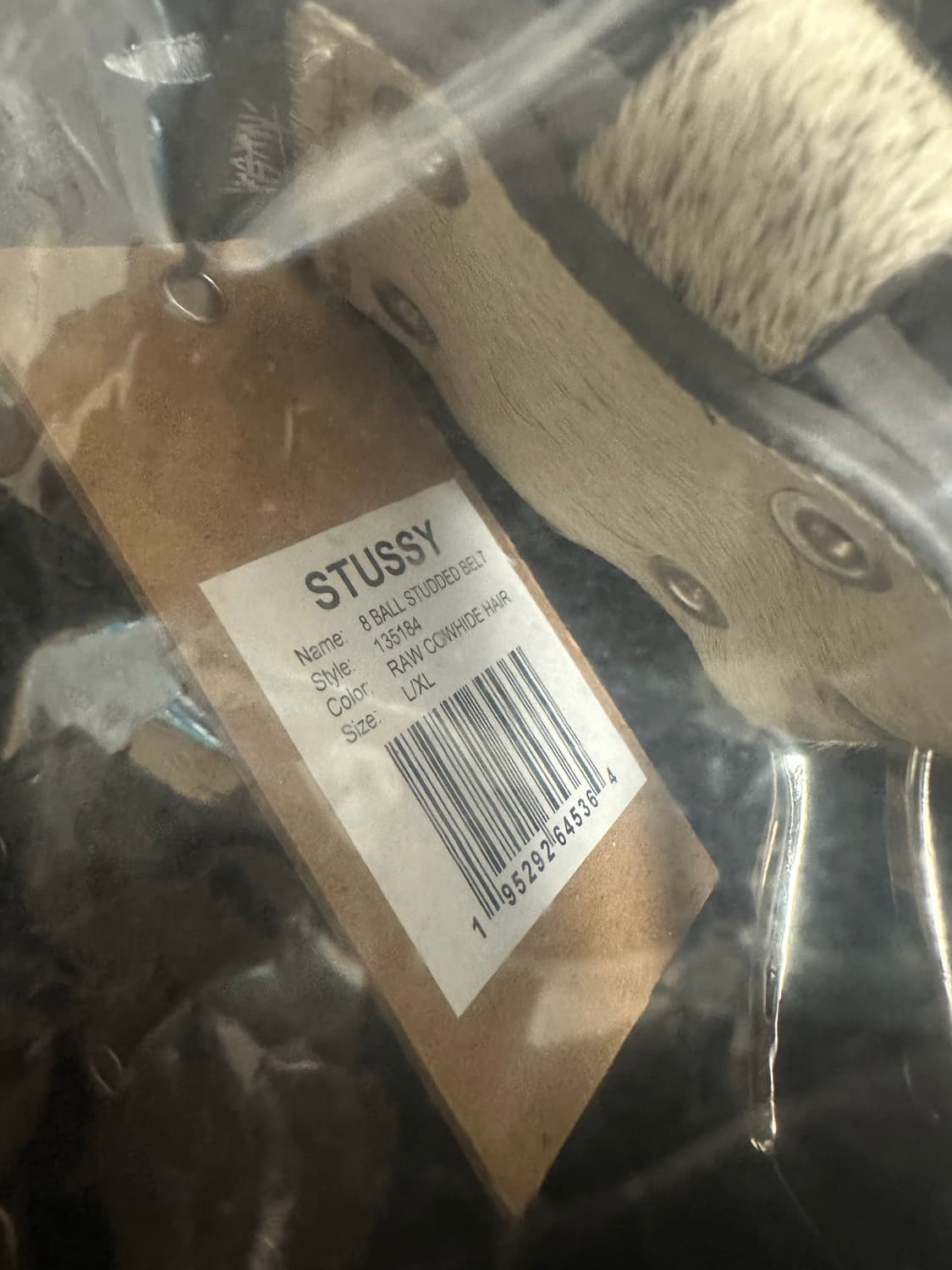 [L-XL] 스투시 8볼 스터드 벨트 카우하이드 상품이미지3