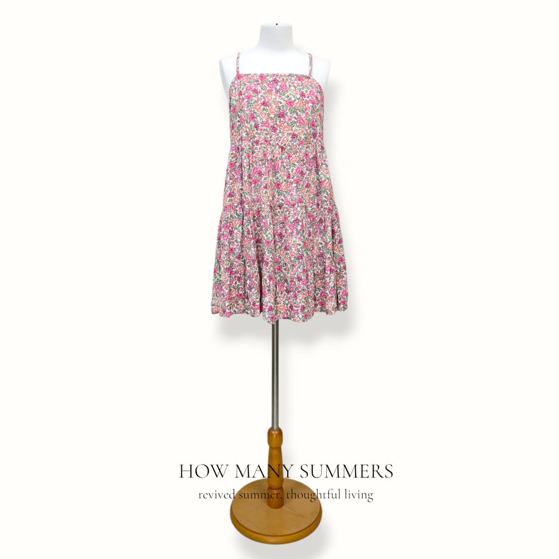 레이온 핑크 잔꽃 캉캉 미니 원피스 M 나시 뷔스티에 플라워 상품이미지1