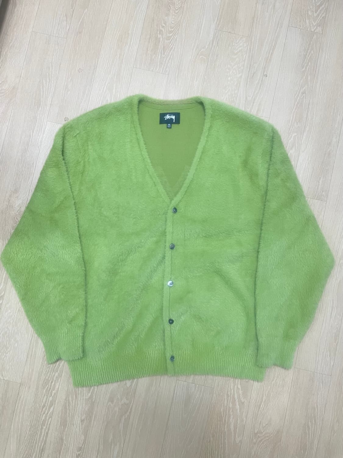 스투시 stussy 쉐기독 가디건 라임 xxl 상태굿 상품이미지2