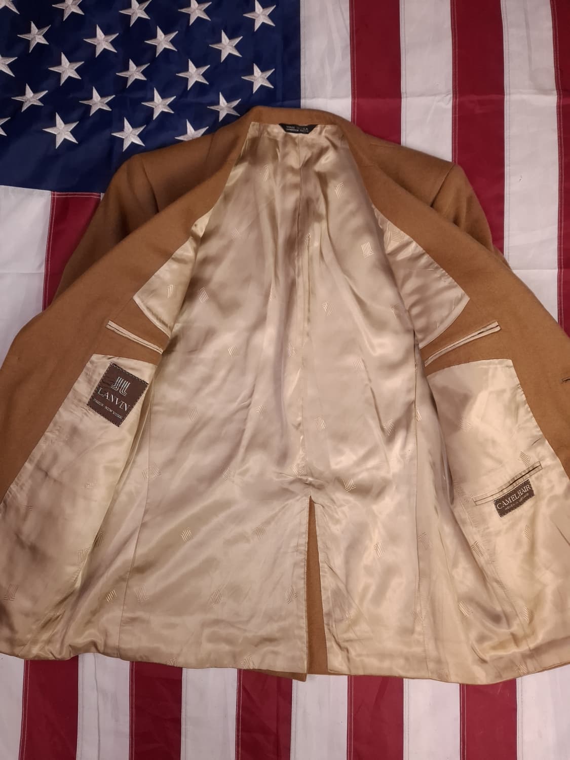 새제품급 오리지날 미국제조 랑방 카멜헤어 2버튼 블레이져 상품이미지9