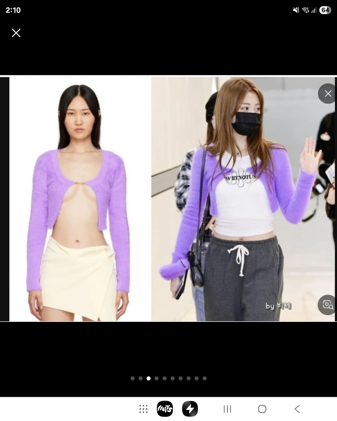 정품 자끄뮈스 라마이유 네브 망슈 가디건 연보라  상품이미지3