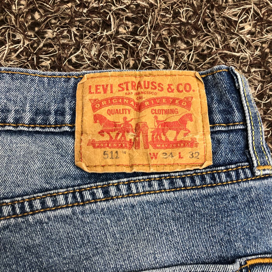 리바이스 511 사이드 나염 컷오프 워싱 데님 팬츠 상품이미지5