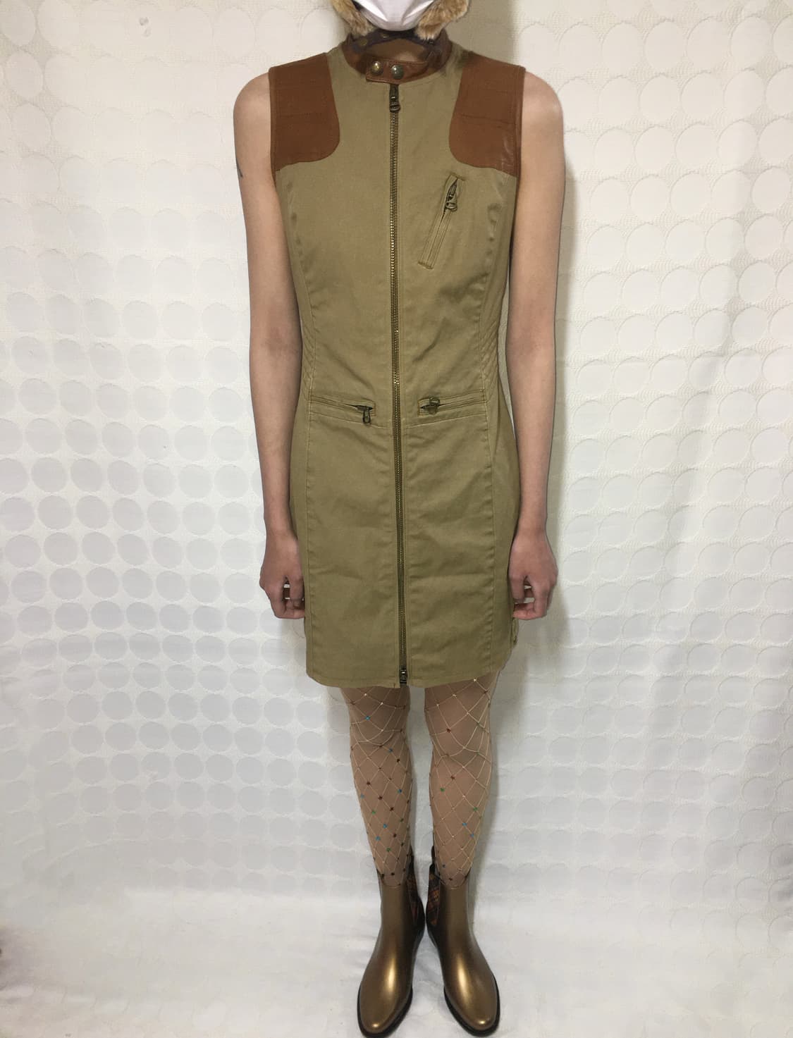 랄프 로렌 사냥 소가죽 배색 원피스 상품이미지2