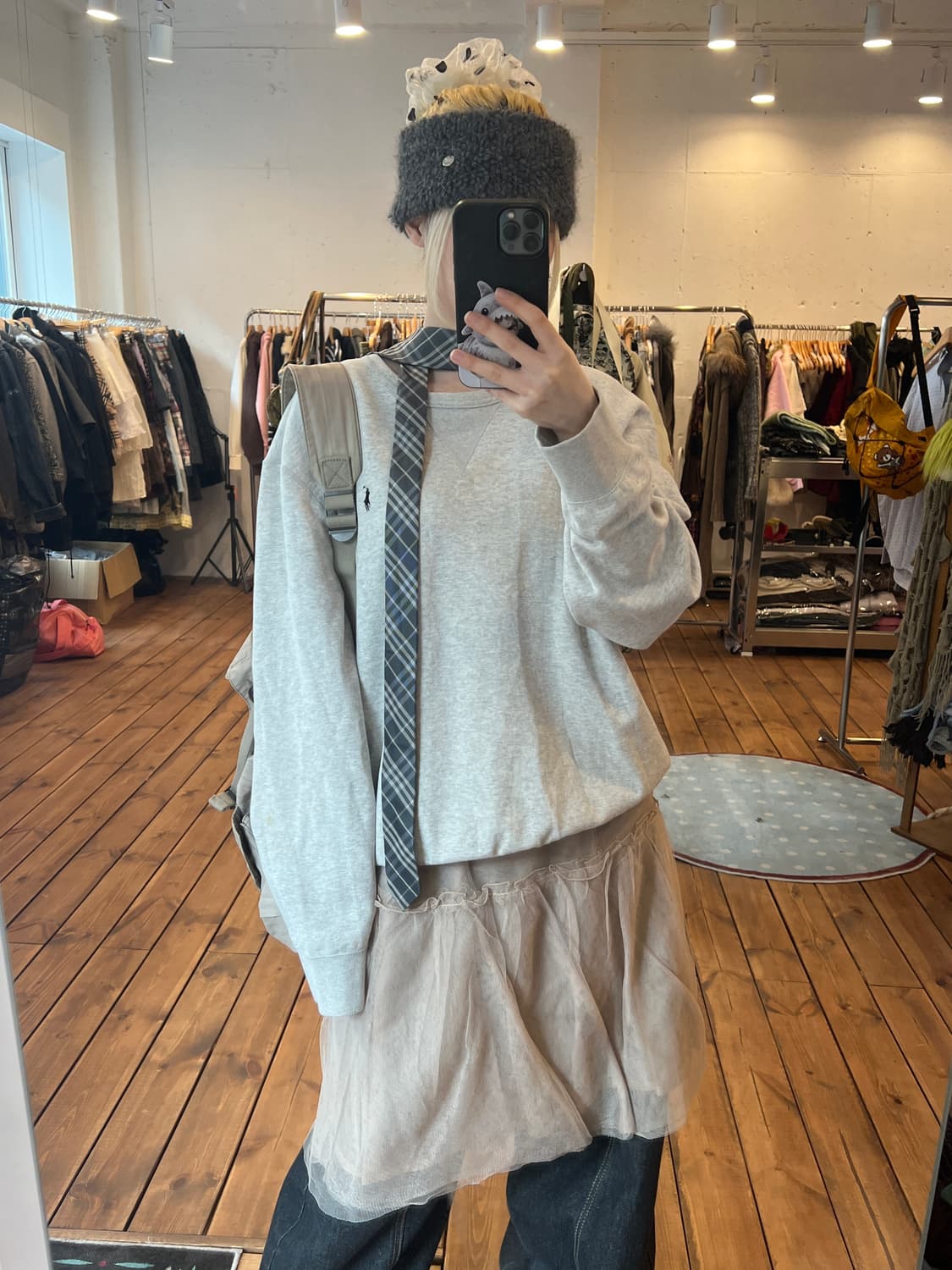 폴로 그레이 맨투맨 상품이미지1