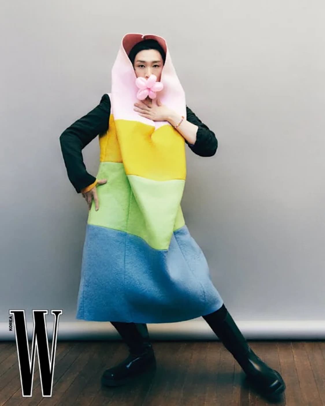 2022AW 꼼데가르송 옴므 플러스 컬러 블록 패널 원피스 XS 상품이미지3