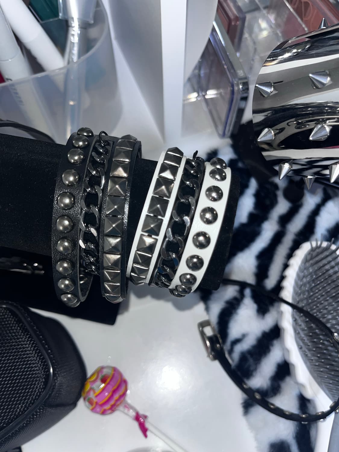 Punk studded chain bracelet 상품이미지1