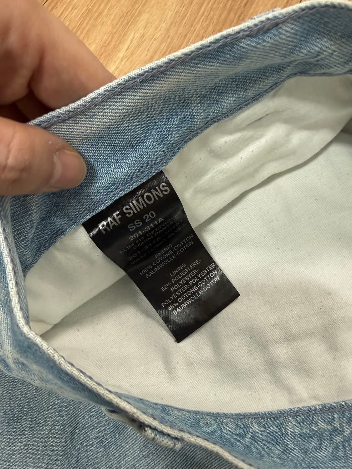 [35] 20ss 라프시몬스 디스트로이드 레이어드 진 연청 상품이미지8