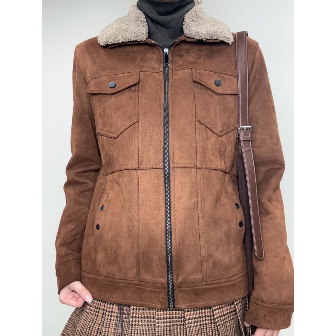 빈티지 브라운 무스탕 자켓 상품이미지1