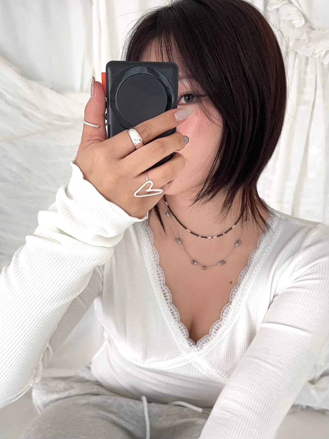 Silver ring necklace 상품이미지6