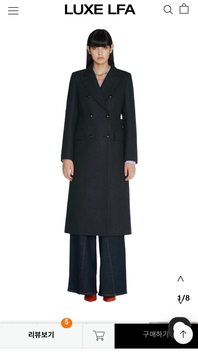 JEUNE 차콜 더블 울 롱코트 S 상품이미지3