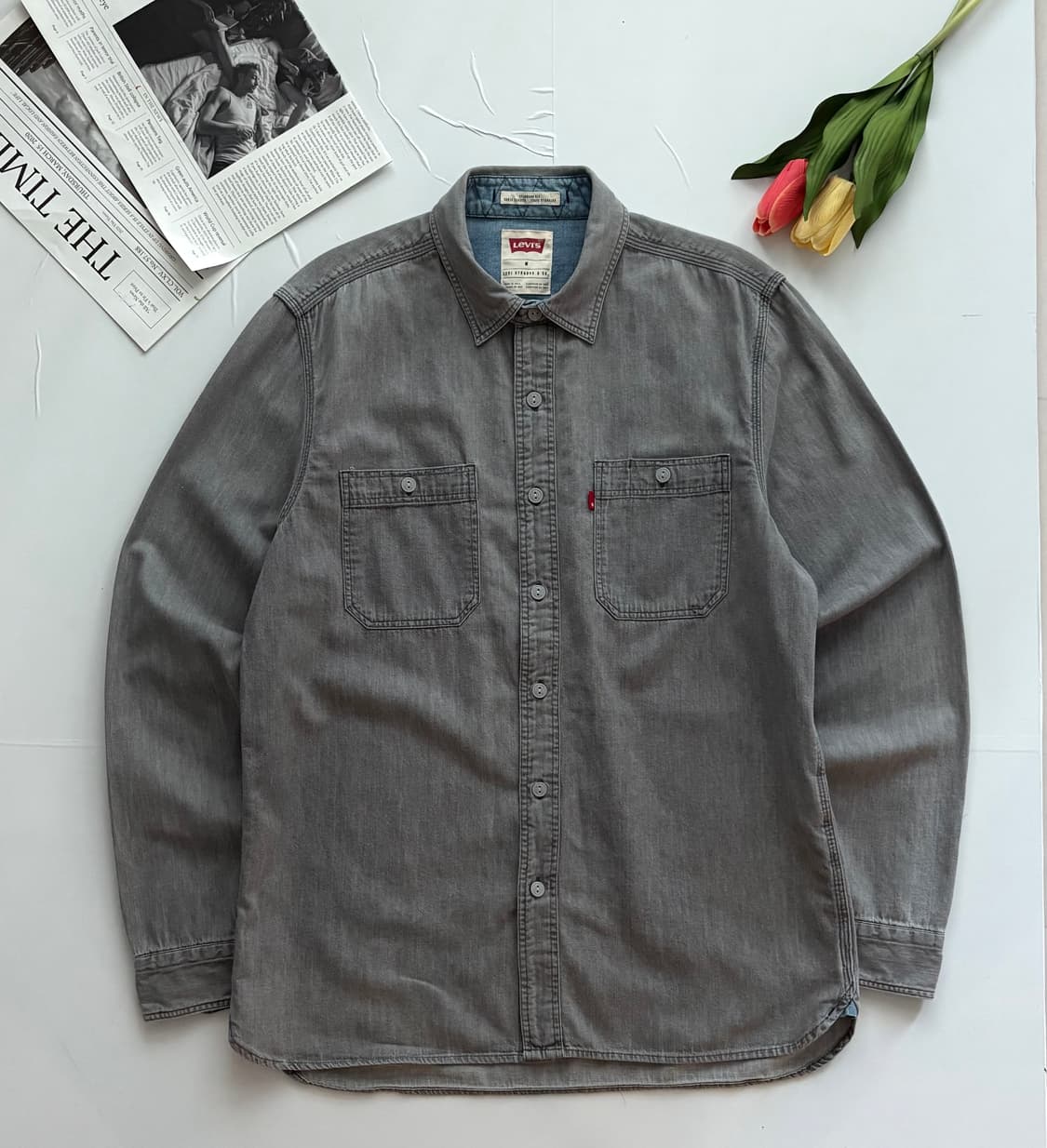 리바이스 그레이 데님 워크 셔츠 상품이미지2