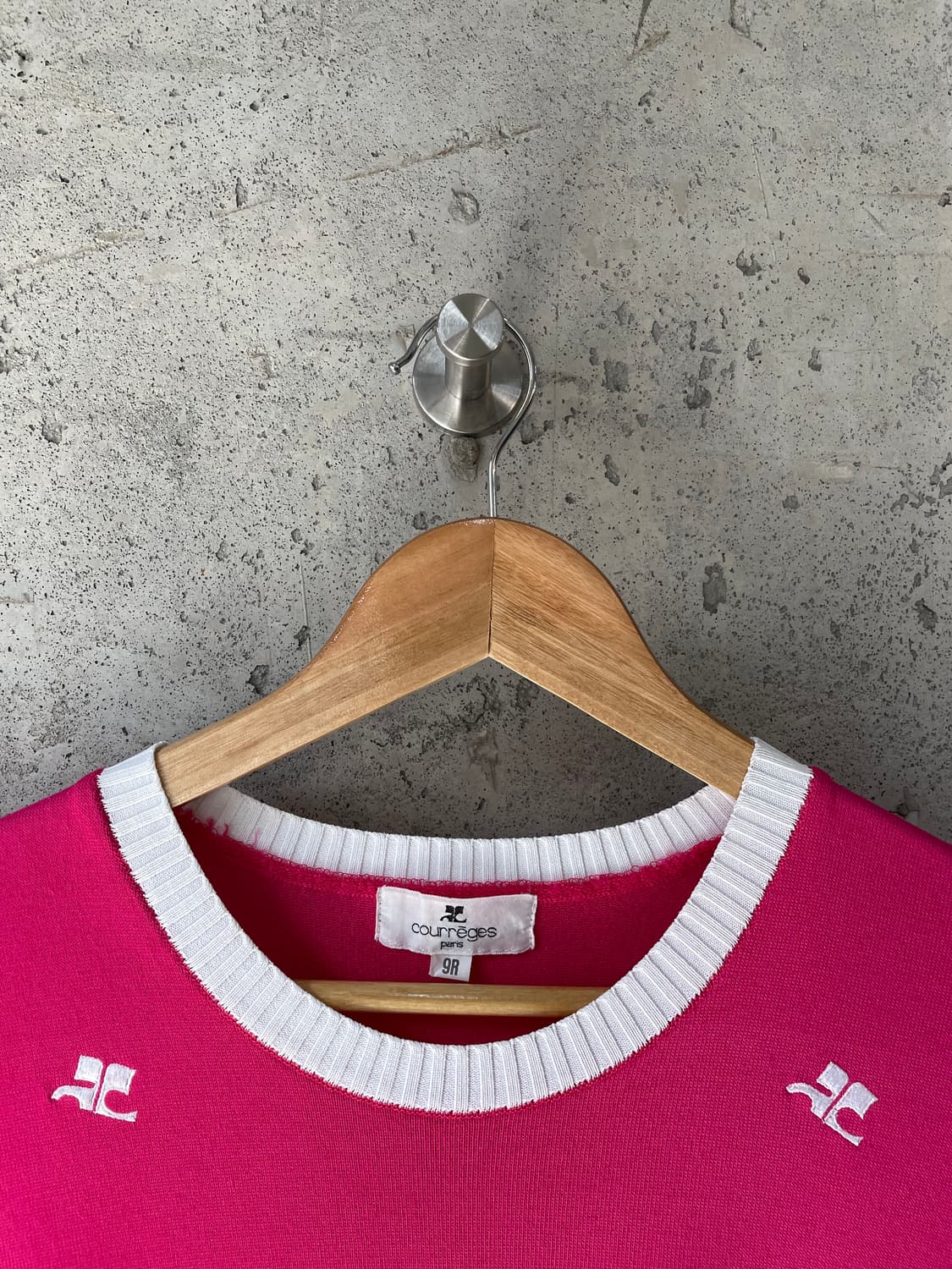 00s Courreges 꾸레쥬 로고 패턴 니트 탑 상품이미지8