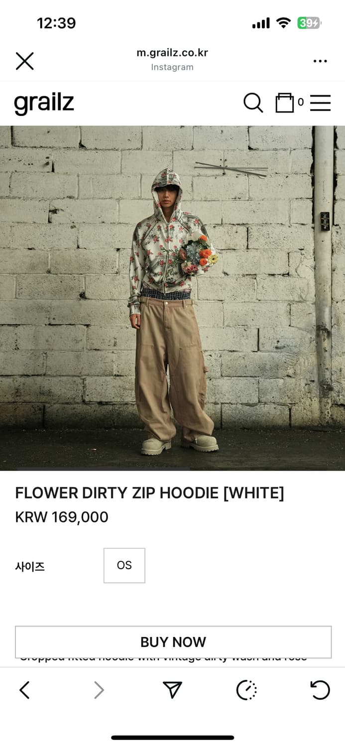 GRAILZFLOWER DIRTY ZIP HOODIE 상품이미지5