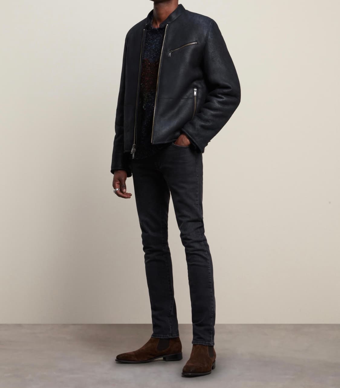 존바바토스 천연모피 양시어링 가죽자켓 상품이미지10