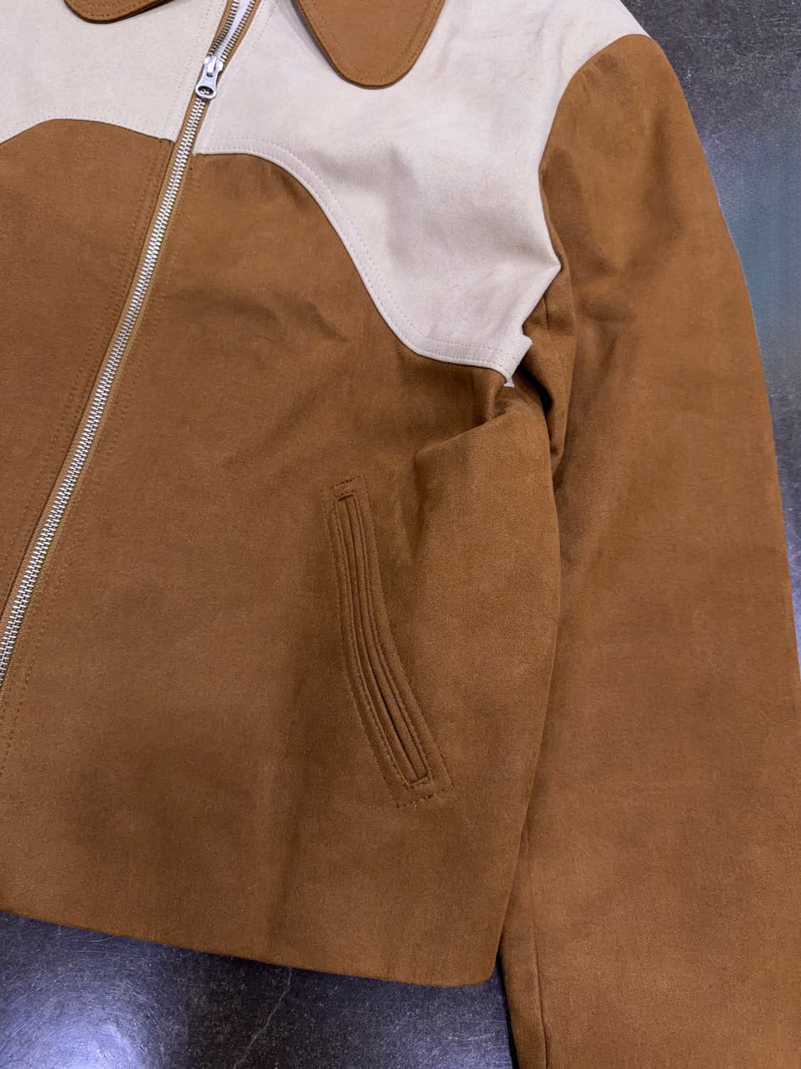 문선 유니섹스 웨스턴 스웨이드 집업 자켓 브라운 상품이미지8