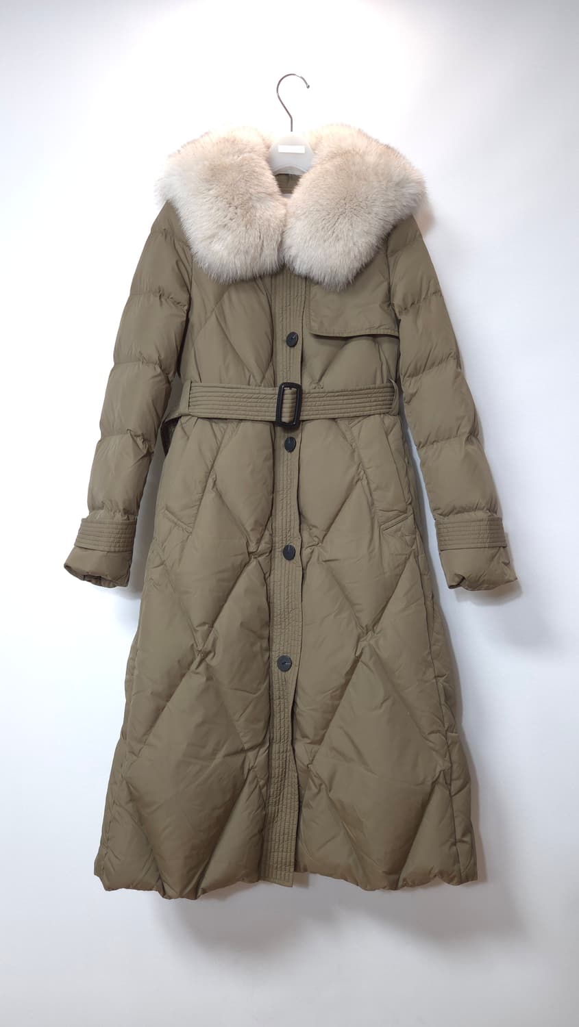 보브 VOV 2022 폭스퍼 구스 벨티드 롱패딩 55 사이즈 상품이미지1