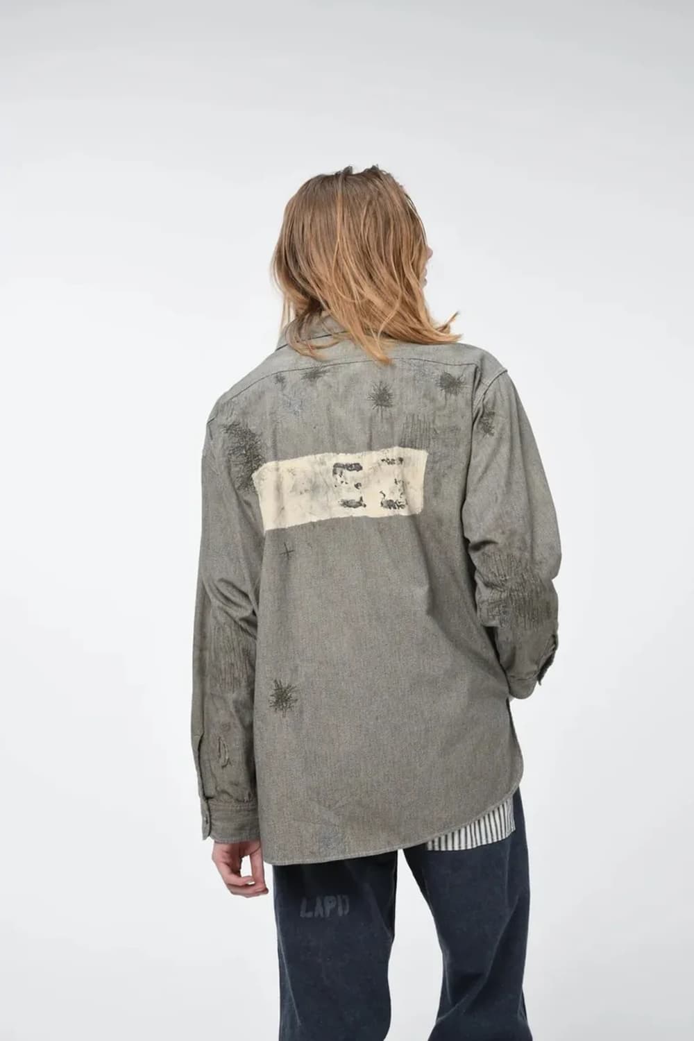 XL) BOWWOW 바우와우 24FW 프리즈너 블랙 샴브레이 셔츠 상품이미지9