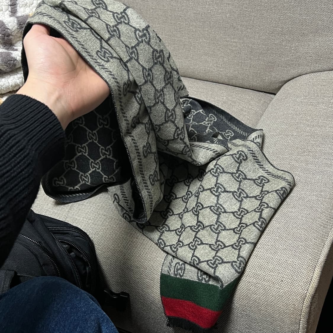 구찌 스타일 머플러 길이: 160 폭: 32 상품이미지3