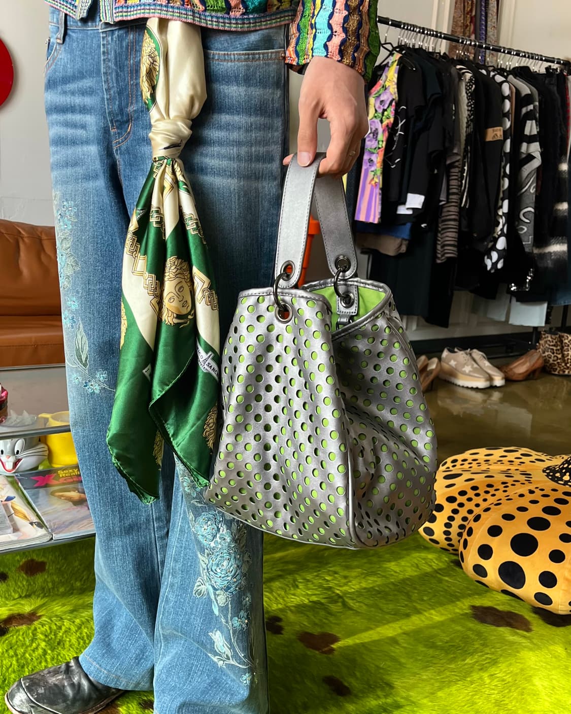 HIROKO BIS Punching 3D Dot Sliver Bag 상품이미지2