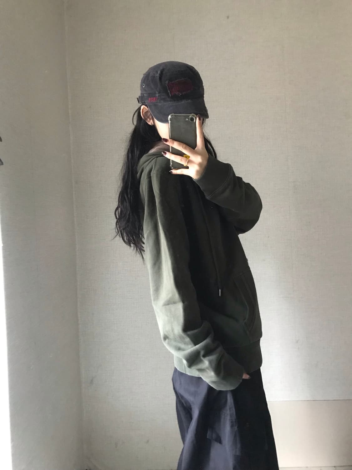 타미힐피거 카키 오버핏 퍼후드집업 상품이미지3