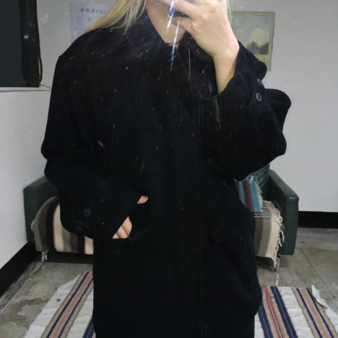 투티/0337 RARUVAN JPN 빈티지 블랙 숏 코트 울 자켓 블랙 상품이미지1