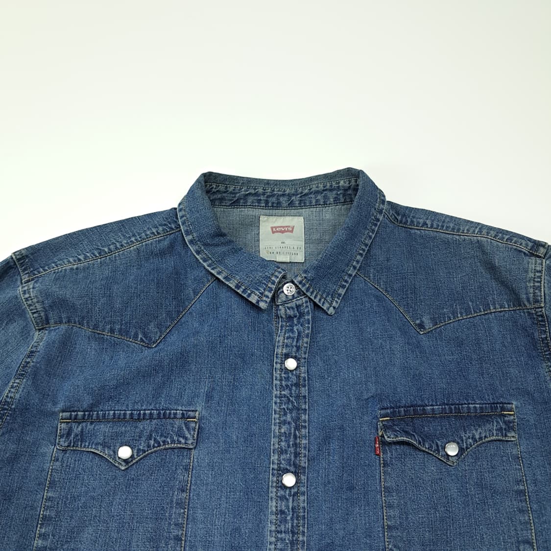 CL714 2XL 리바이스 코튼 펄스냅 웨스턴 데님셔츠 남방 상품이미지2