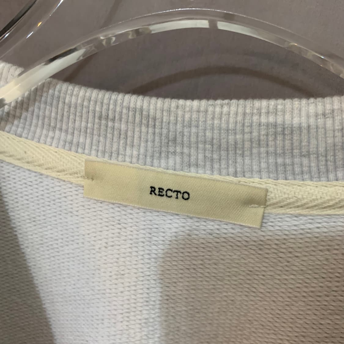 RECTO 렉토 LLEGE 유니섹스 크롭 맨투맨 멜란지 상품이미지6