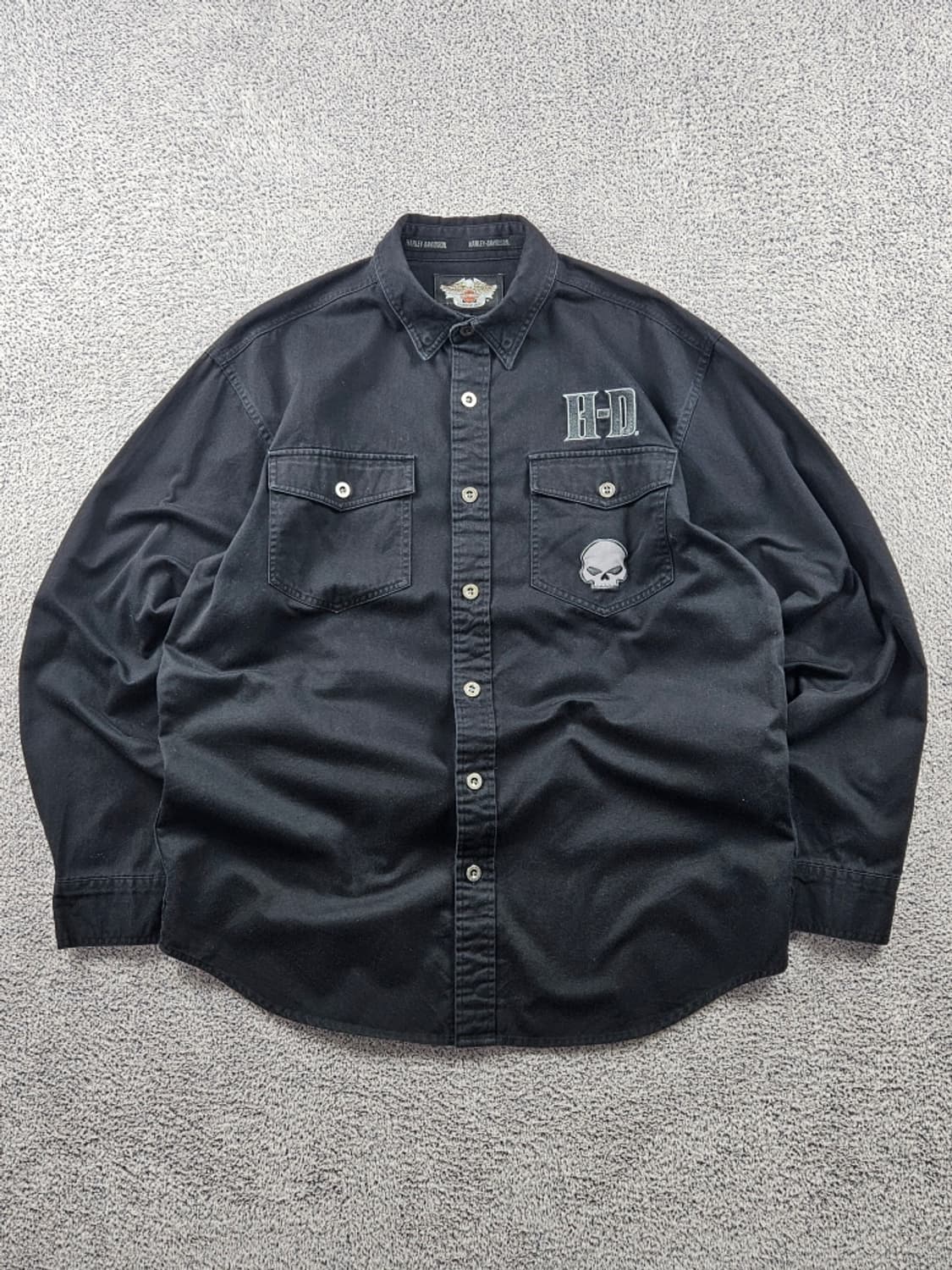 할리데이비슨 모터사이클 포켓 스컬 바이커 셔츠 ( L ) / 9362 상품이미지2